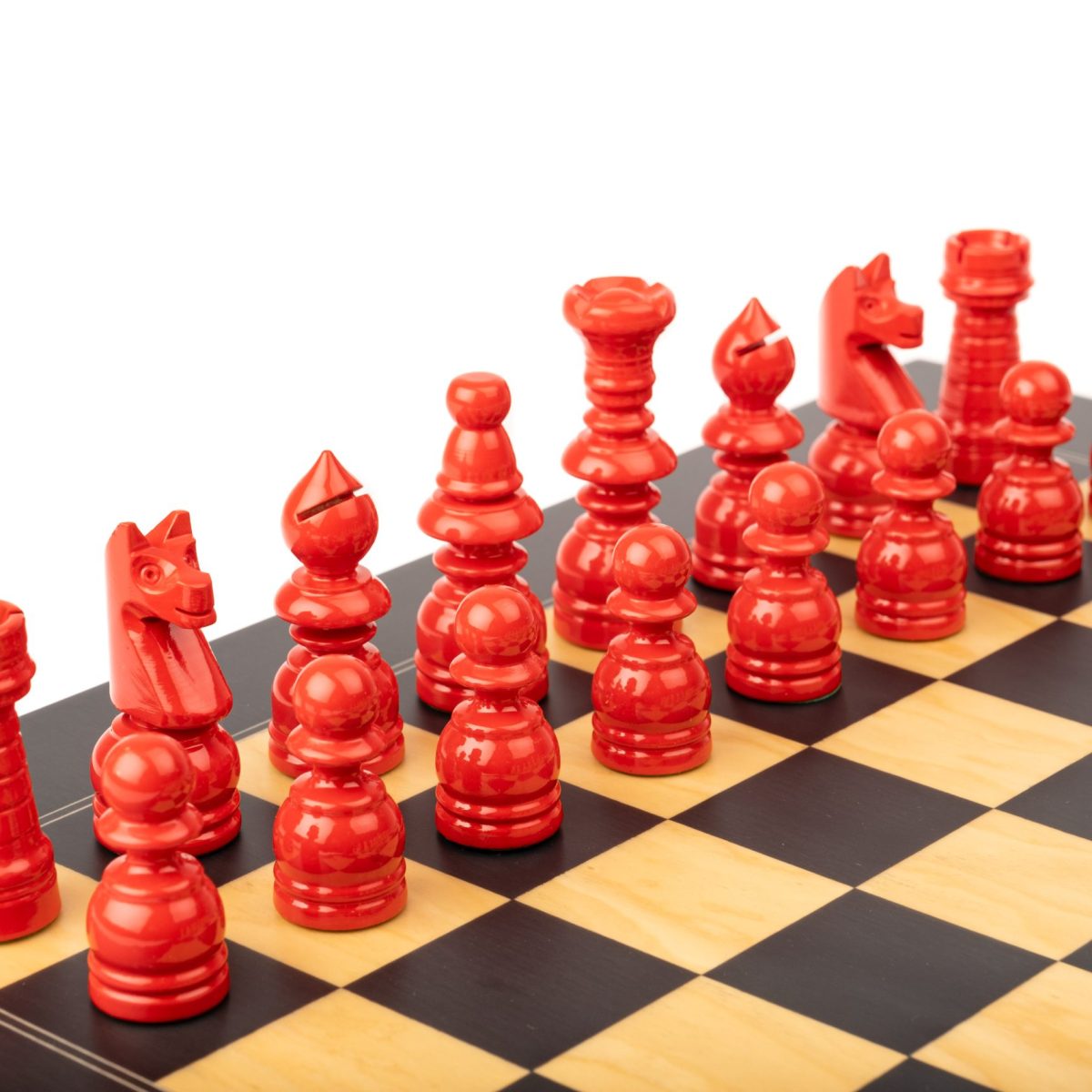 Conjunt d'escacs Espanyol nº4 amb peces de boix - VERMELL